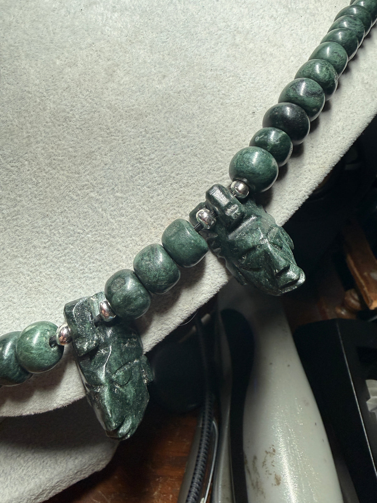 Head Hunter Mayan Necklace, Guatemalteco Marble, Mexico, Indigenous, Tribal #36