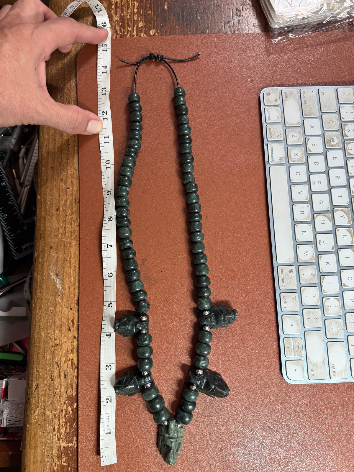 Head Hunter Mayan Necklace, Guatemalteco Marble, Mexico, Indigenous, Tribal #36