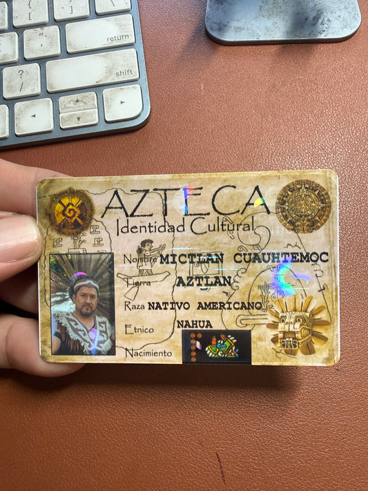 AZTECA TRIBAL IDENTITY CARD, Novelty, Not A Valid Form of ID, Mexican, Mexicans, Mexico
