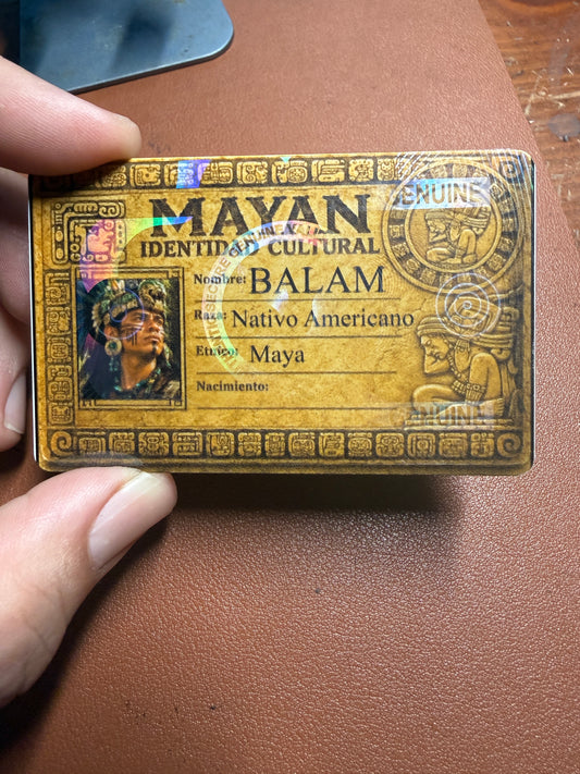 MAYAN CULTURAL IDENTITY CARD, Novelty, Not A Valid Form of ID, Mexican, Mexicans, Mexico