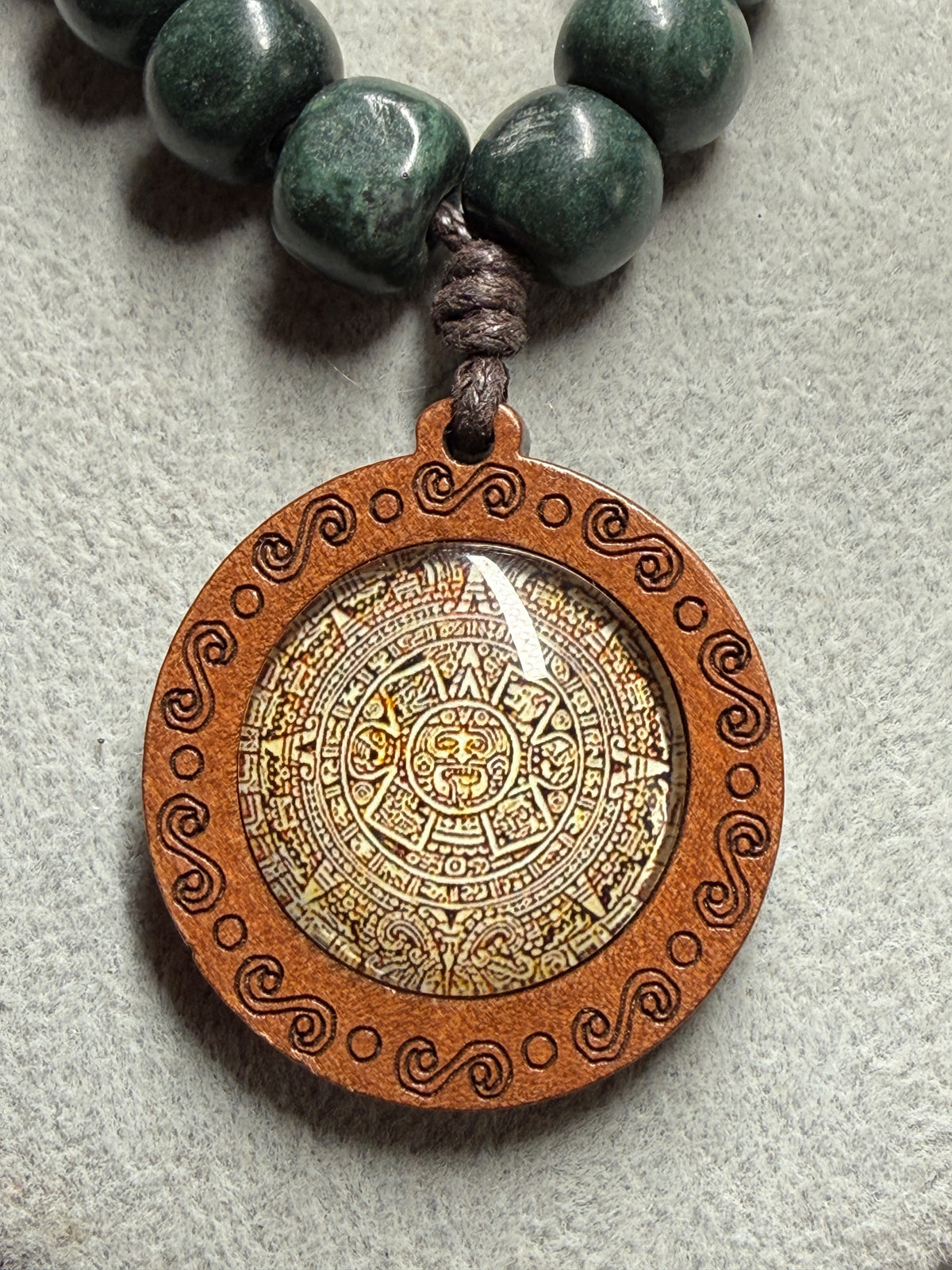 Glow In The Dark Aztec Calendar Pendant, Mexica, Mexico, Mexican, Adjustable, Calendario Azteca, Indigenous, Tonatiuh, Sun Sol Face (#Xa3)