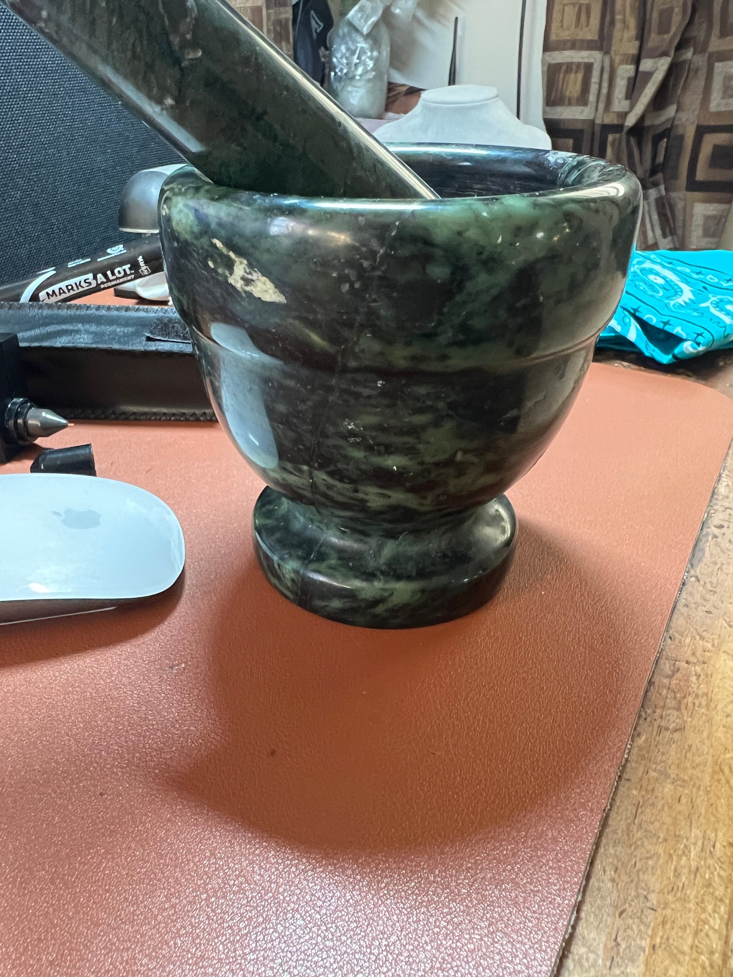 Jade Mocajete, Mortar and Pestle Set, Chilli, Grounding, Food, Mexican, Used