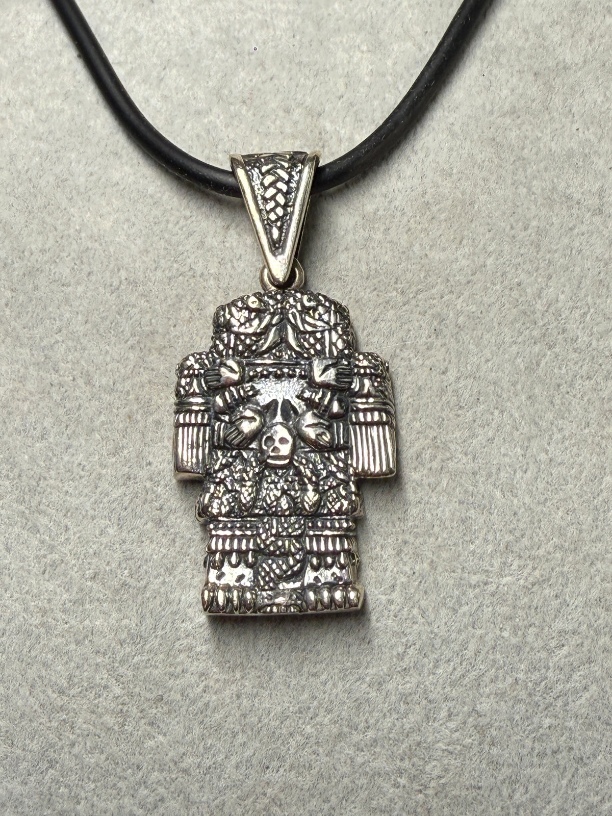 Coatlicue Aztec Goddess Sterling Silver Pendant 925, Mexica, Mexican (Xb5)
