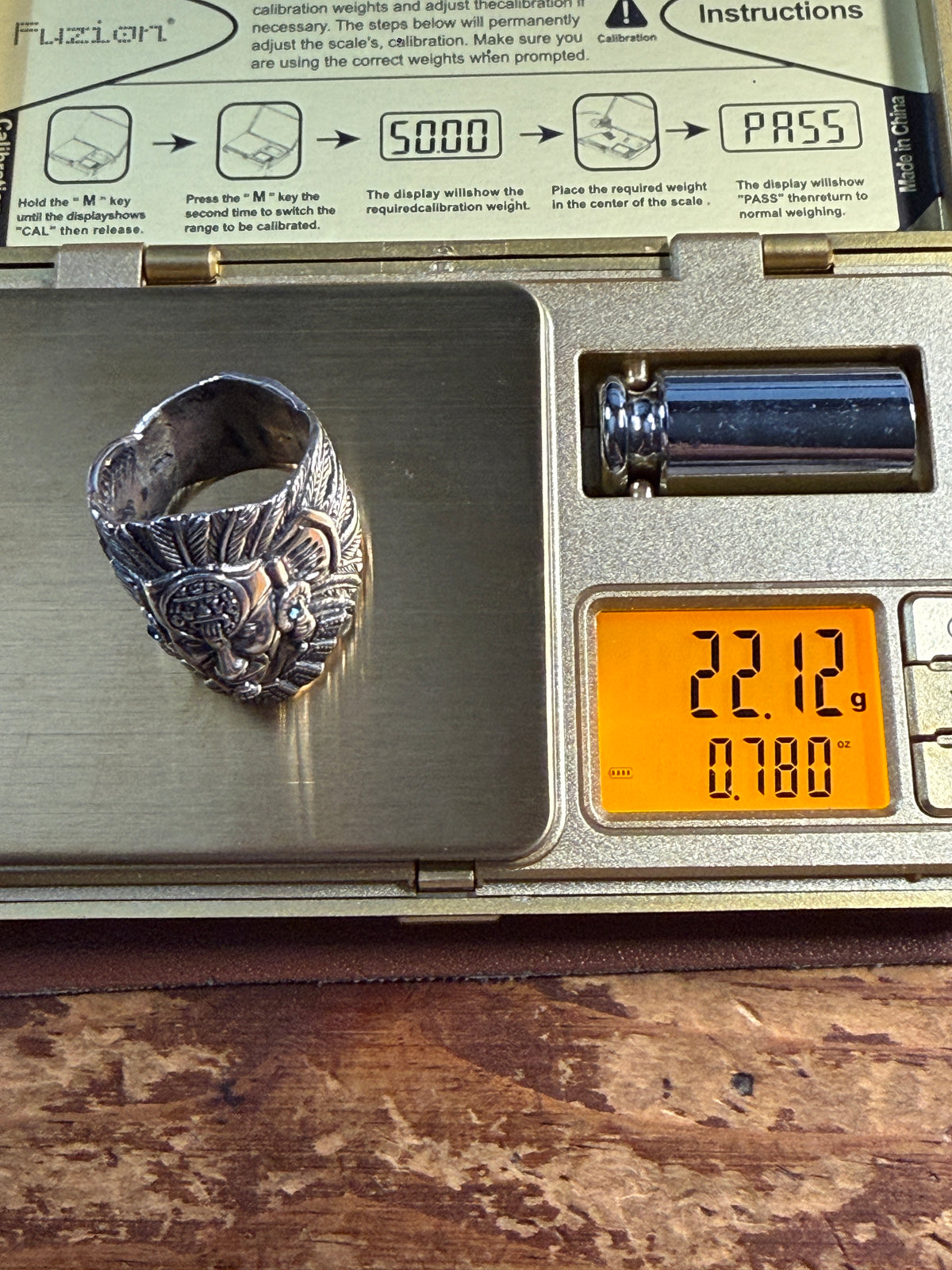 Cuauhtemoc Ring, Aztec Emperor, Tonatiuh, Headdress Design, Sz 13, 925 (Xb8)
