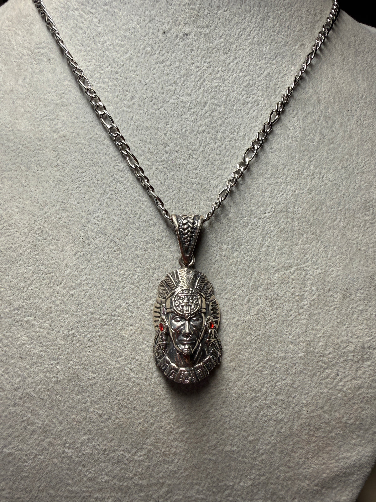 Cuauhtemoc Pendant, Aztec Emperor, Tonatiuh, Headdress Design, 925 Mexican #Xb9