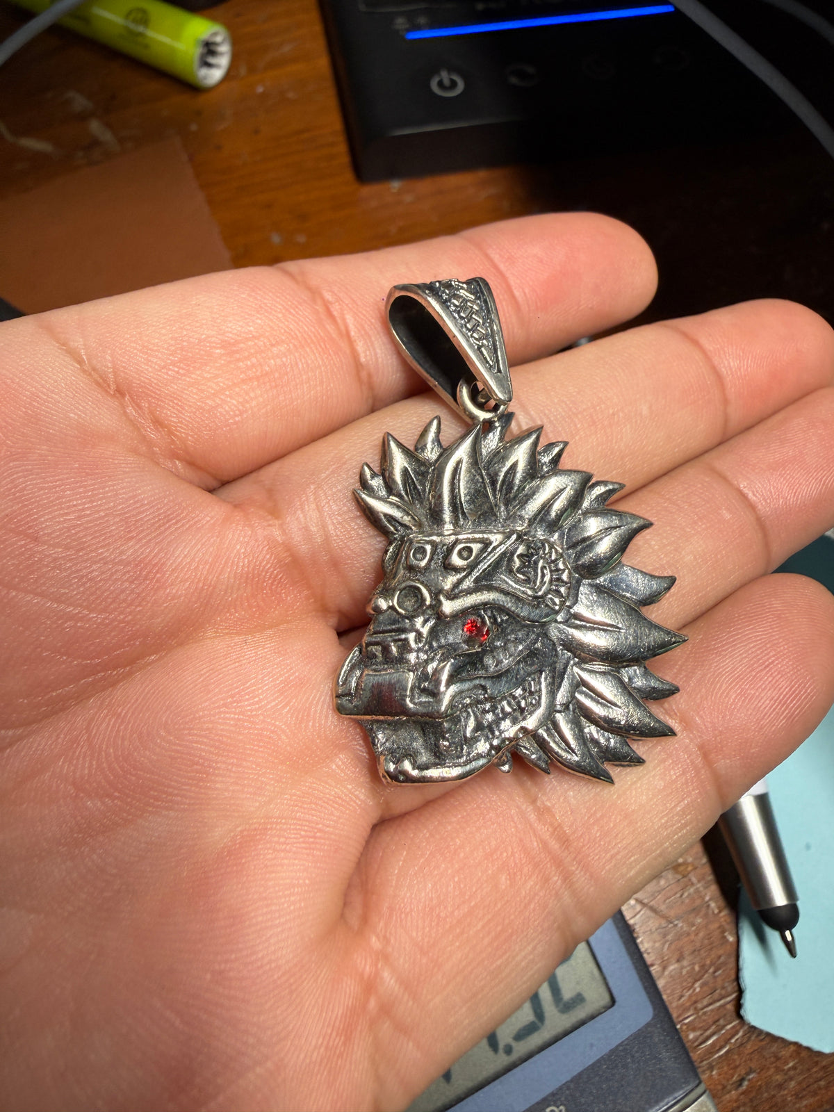 Quetzalcoatl Pendant, Sterling Silver, 925, Kukulkan, Aztec, Mayan, Mexican #Xb10