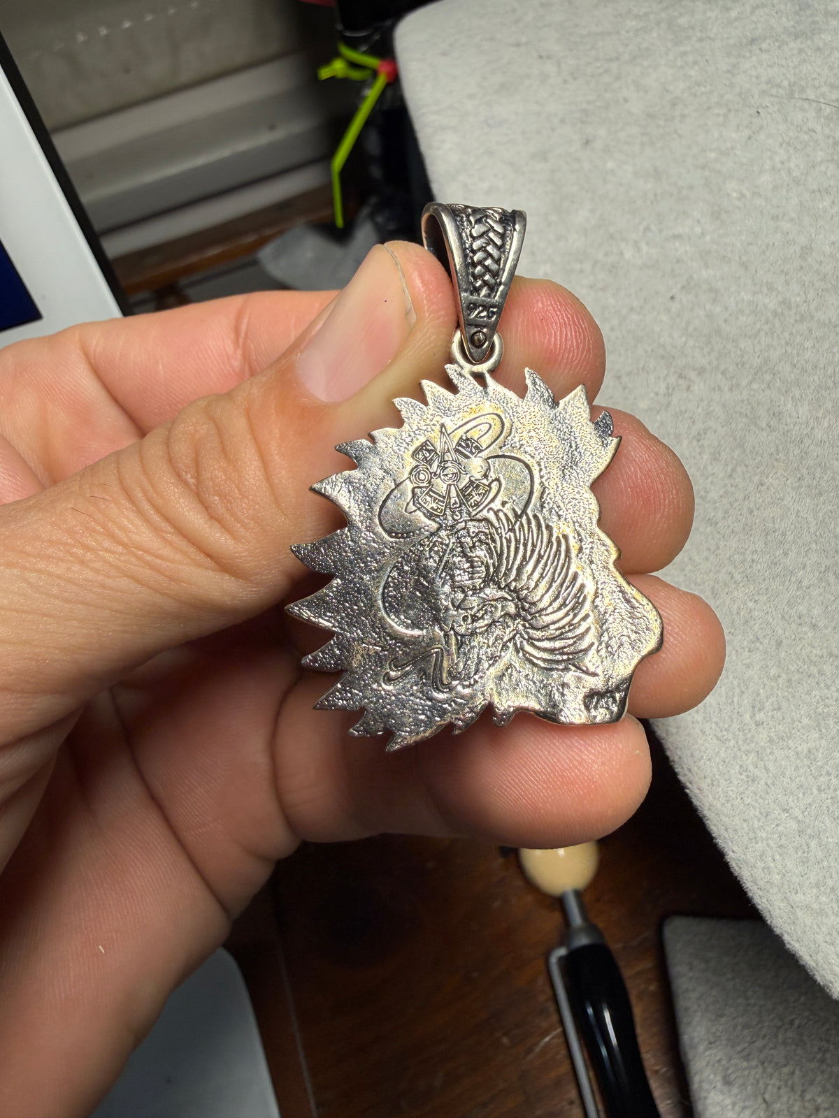 Quetzalcoatl Pendant, Sterling Silver, 925, Kukulkan, Aztec, Mayan, Mexican #Xb10
