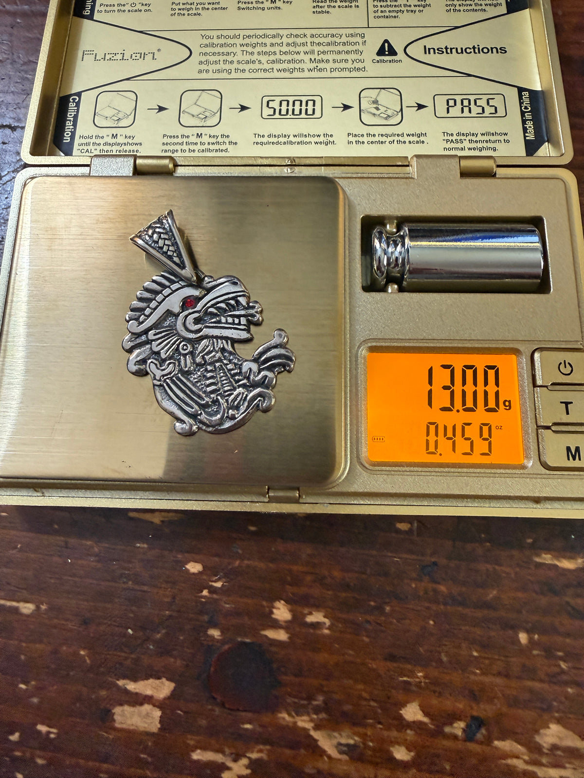 Mayan Kukulkan Chichen Itza Pyramid Sterling Silver Pendant Mexico 925 Xb13