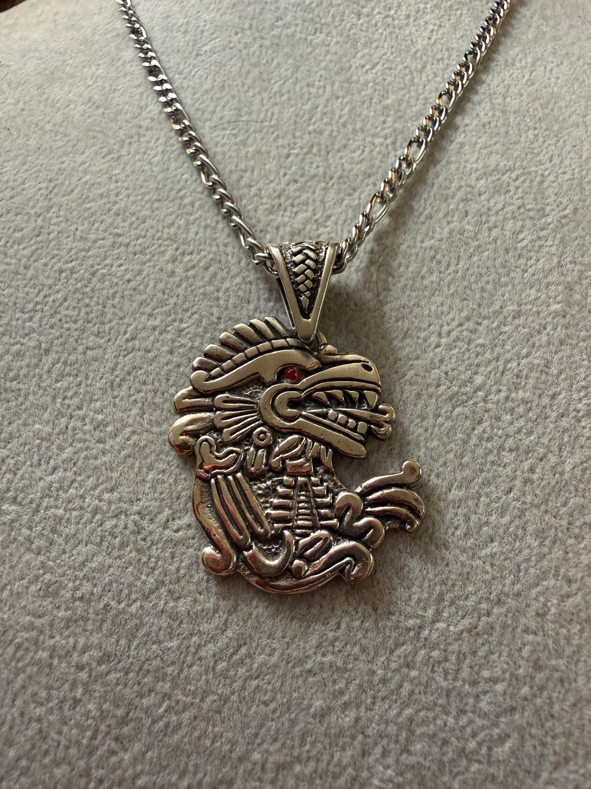 Mayan Kukulkan Chichen Itza Pyramid Sterling Silver Pendant Mexico 925 Xb13