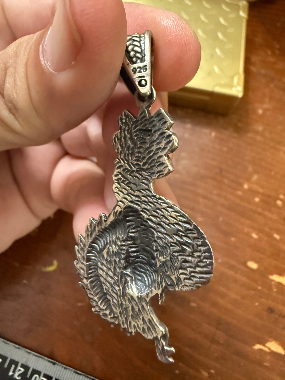Mayan Kukulkan Chichen Itza Nahui Ollin Pyramid Sterling Silver Pendant Mexico 925 Xb14