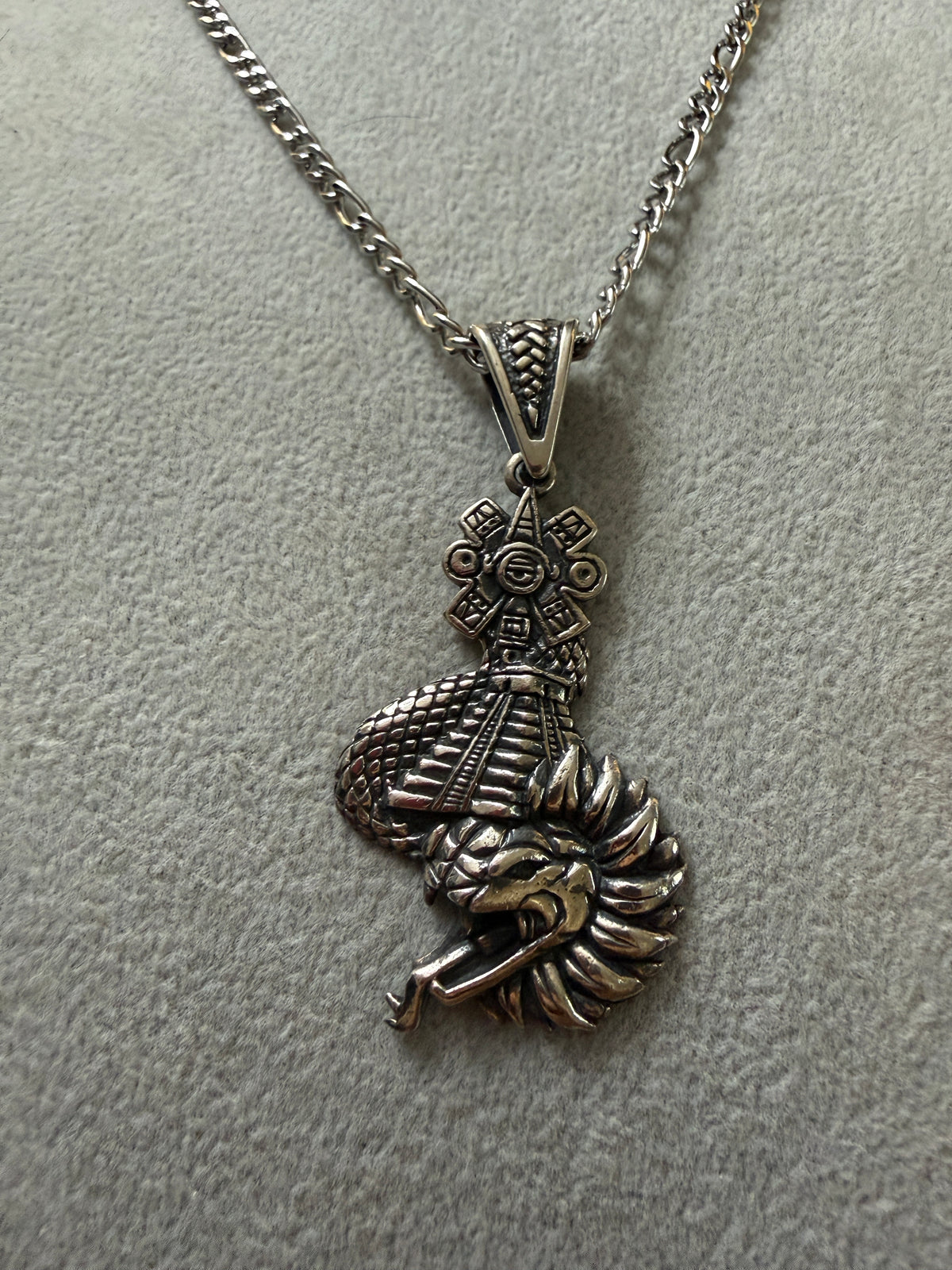 Mayan Kukulkan Chichen Itza Nahui Ollin Pyramid Sterling Silver Pendant Mexico 925 Xb14