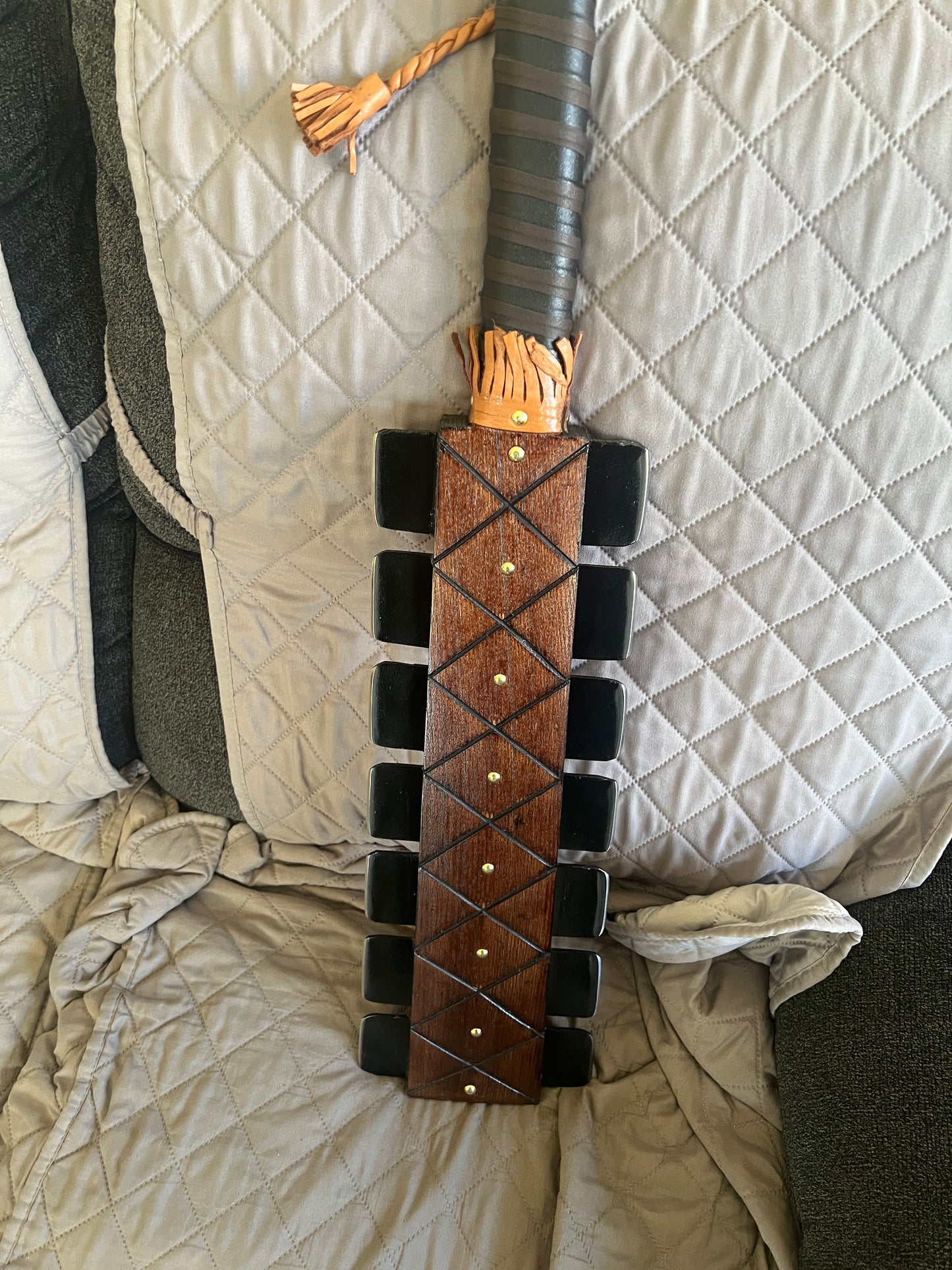 Upgraded Aztec Macuahuitl War Club Sword, Wood Body, Metal Steel Blades, Mexico