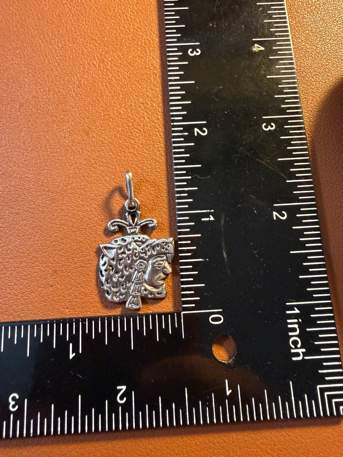 Jaguar Warrior Pendant, Sterling Silver, 925, Aztec Mayan Mexican #Xb16