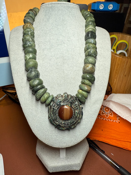 Aztec Quetzalcoatl Feathered Serpent, Kukulkan Mayan Plumed Dragon, Natural #41
