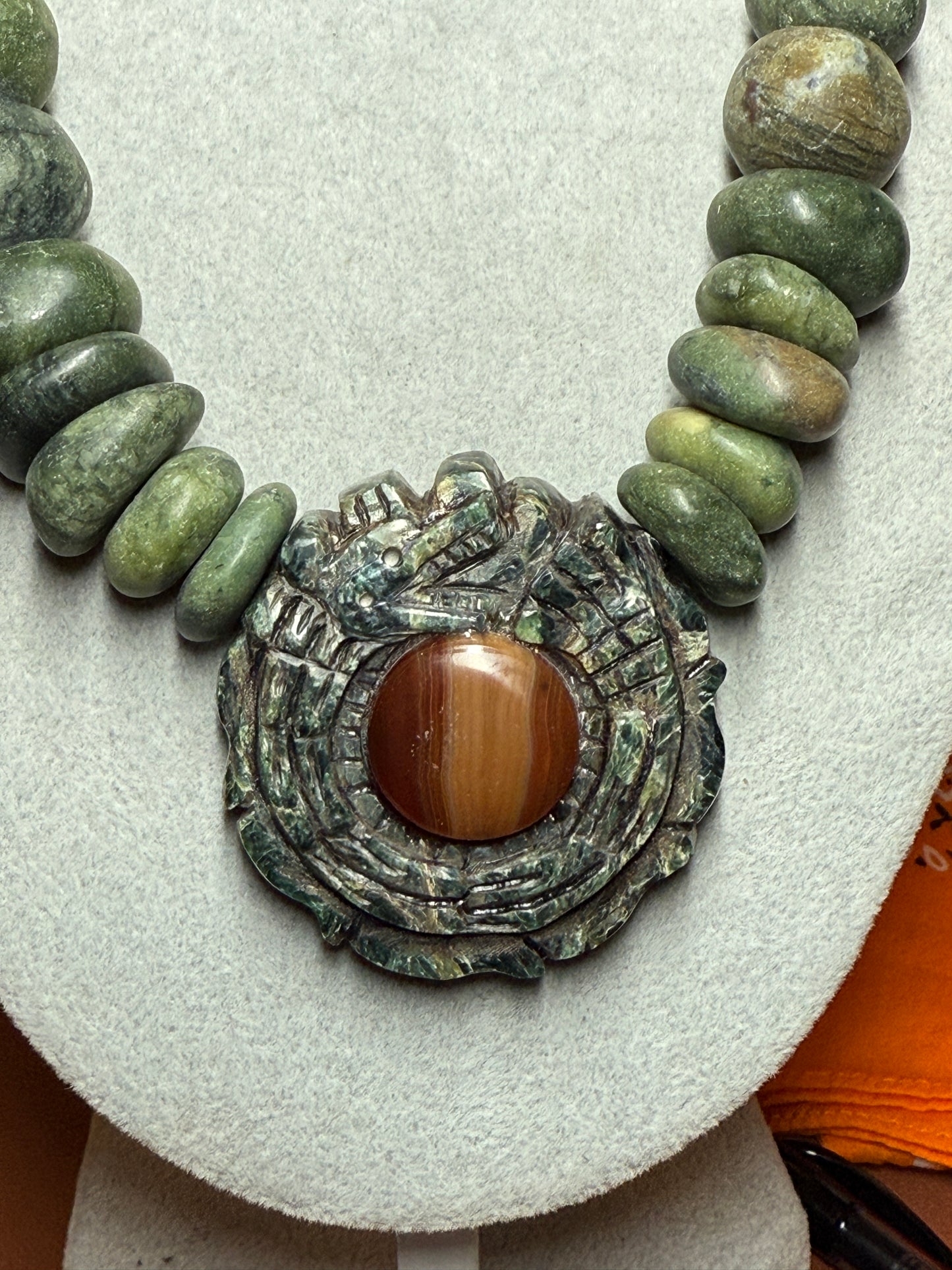Aztec Quetzalcoatl Feathered Serpent, Kukulkan Mayan Plumed Dragon, Natural #41