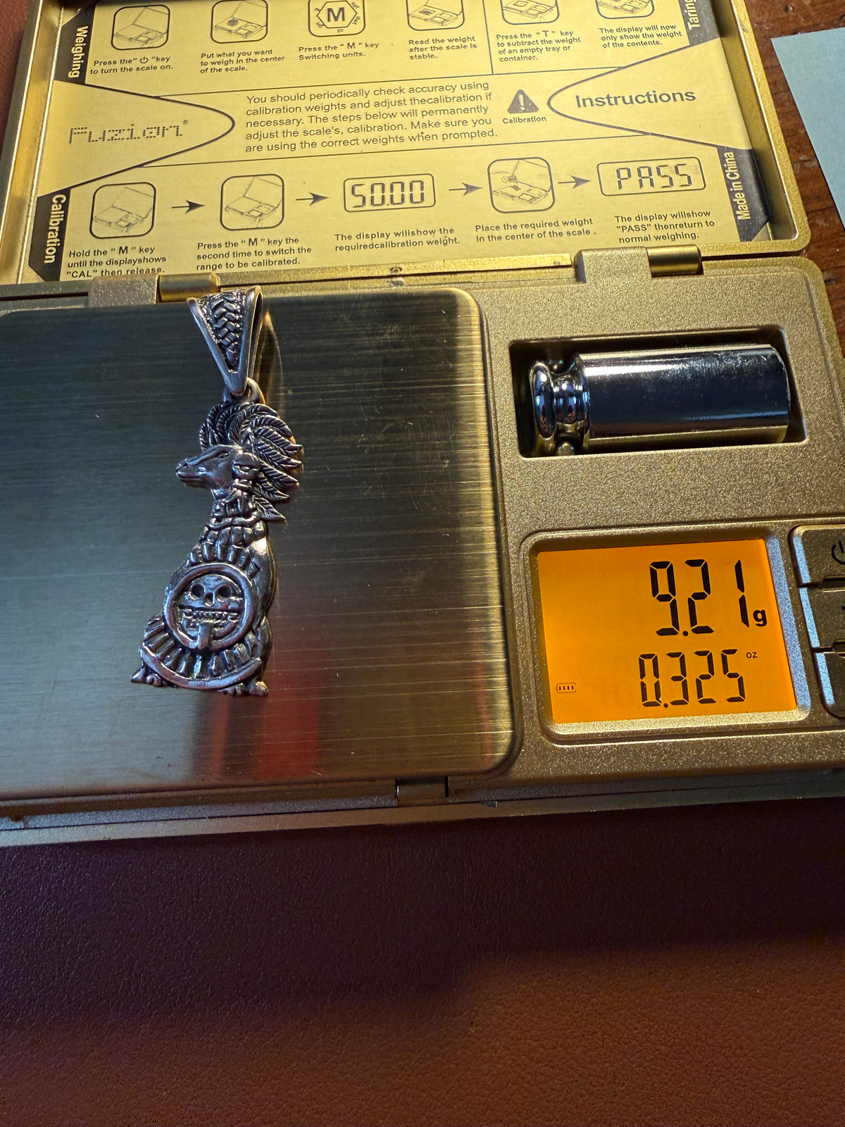 Aztec Mexican Xolo Xoloitzcuintli Piedra Muerte 925 Pendant Charm Xb19
