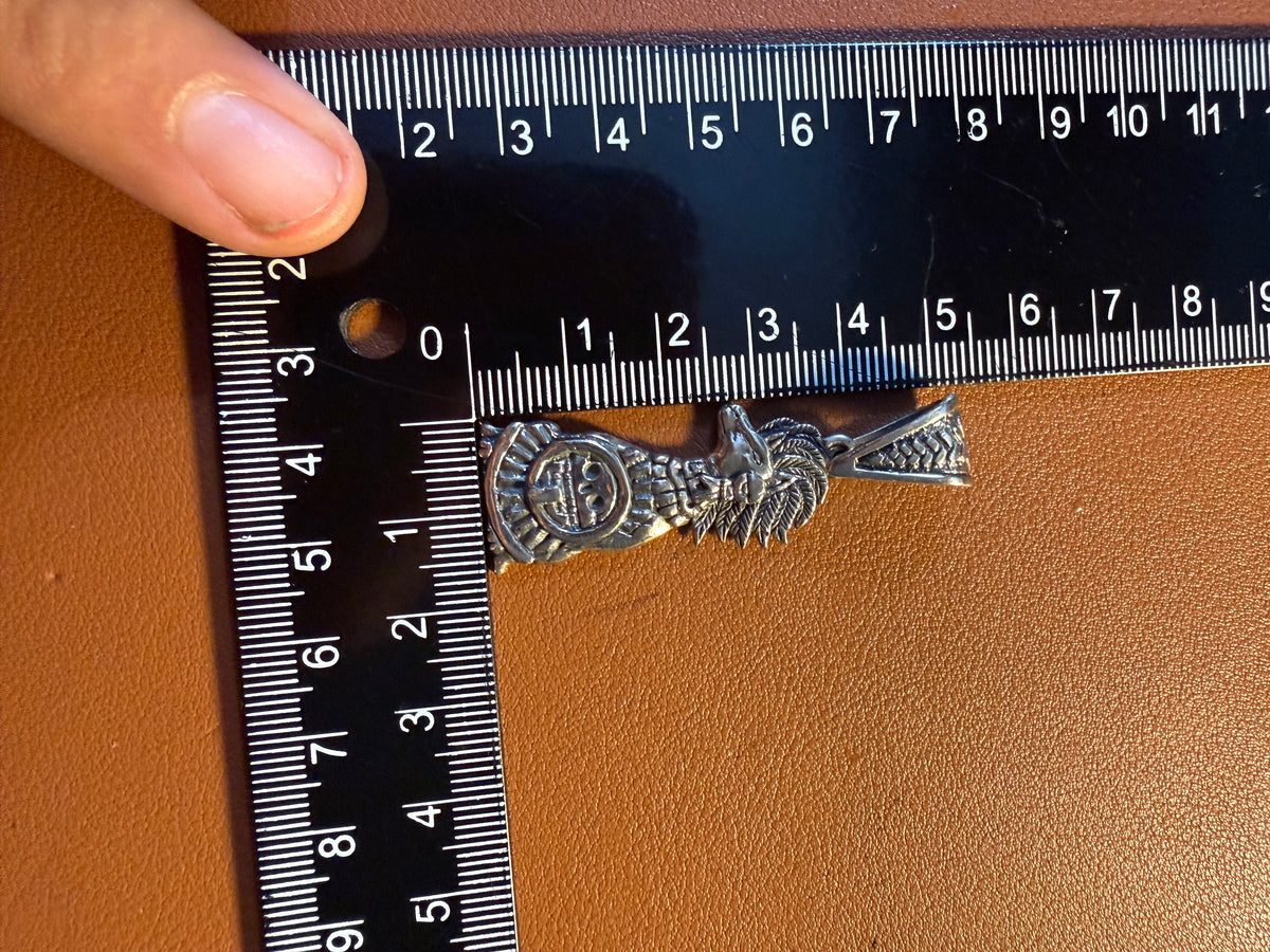 Aztec Mexican Xolo Xoloitzcuintli Piedra Muerte 925 Pendant Charm Xb19