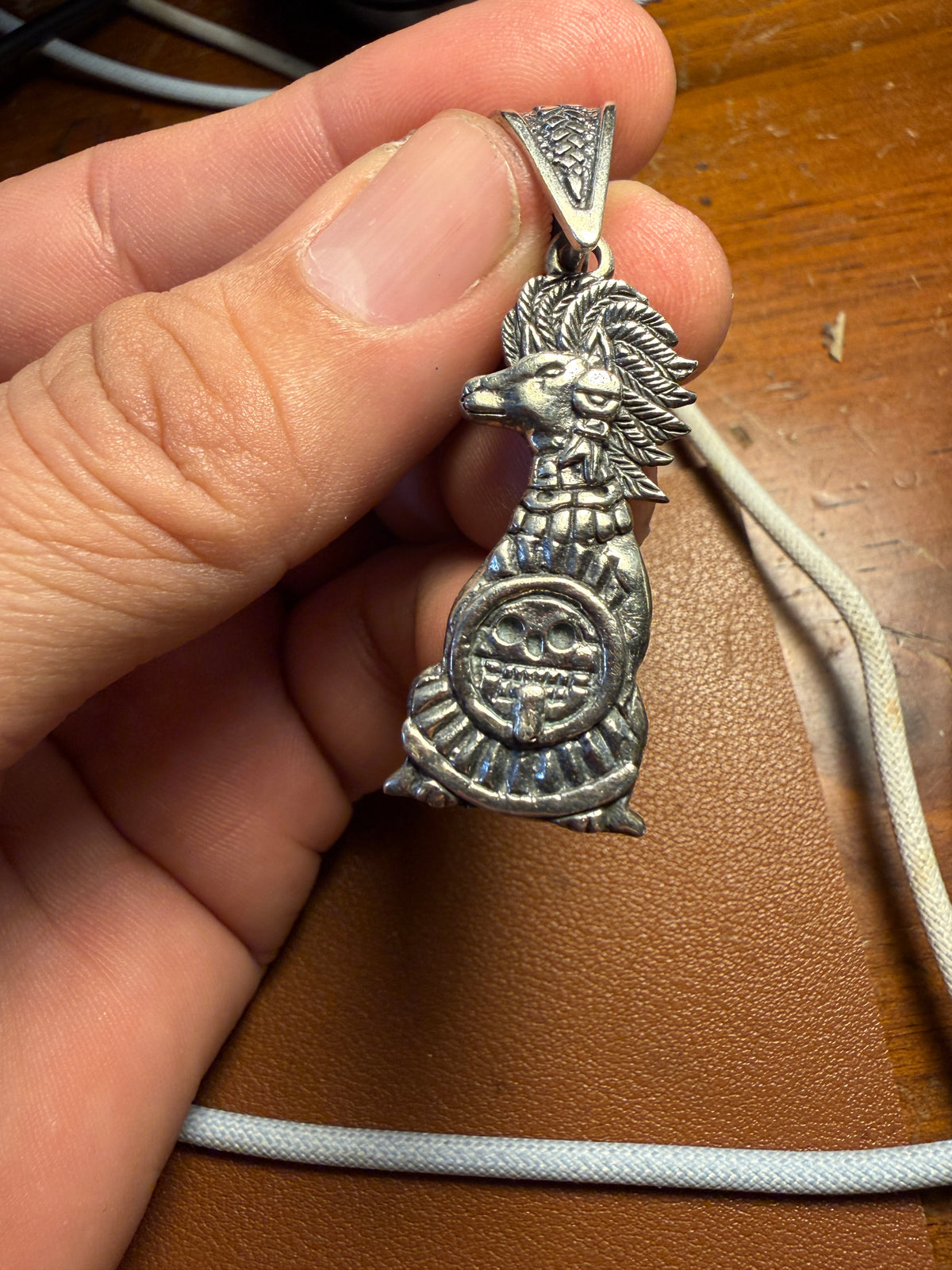 Aztec Mexican Xolo Xoloitzcuintli Piedra Muerte 925 Pendant Charm Xb19