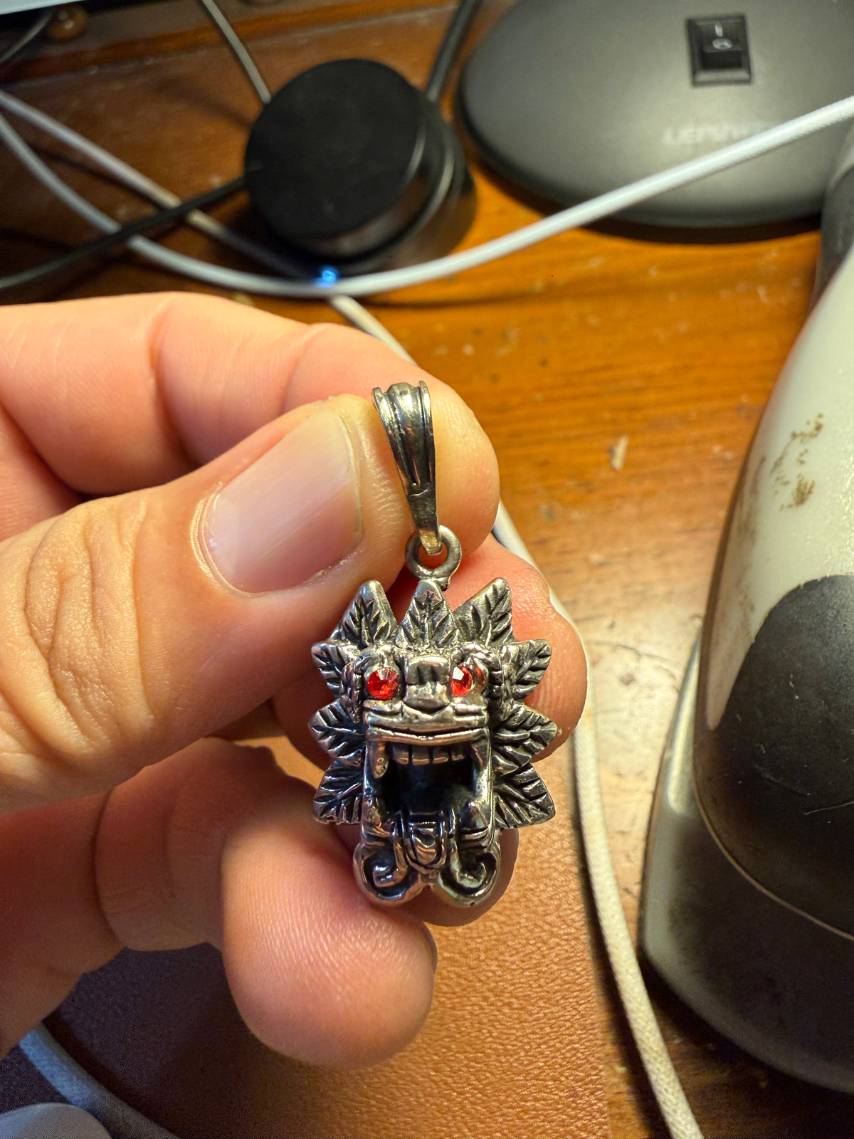 Sterling Silver Quetzalcoatl Kukulkan Pendant Mexican Dragon Mexica Tribe (Xb20)
