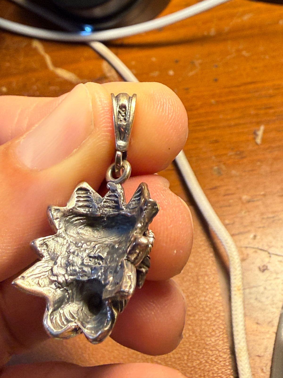 Sterling Silver Quetzalcoatl Kukulkan Pendant Mexican Dragon Mexica Tribe (Xb20)