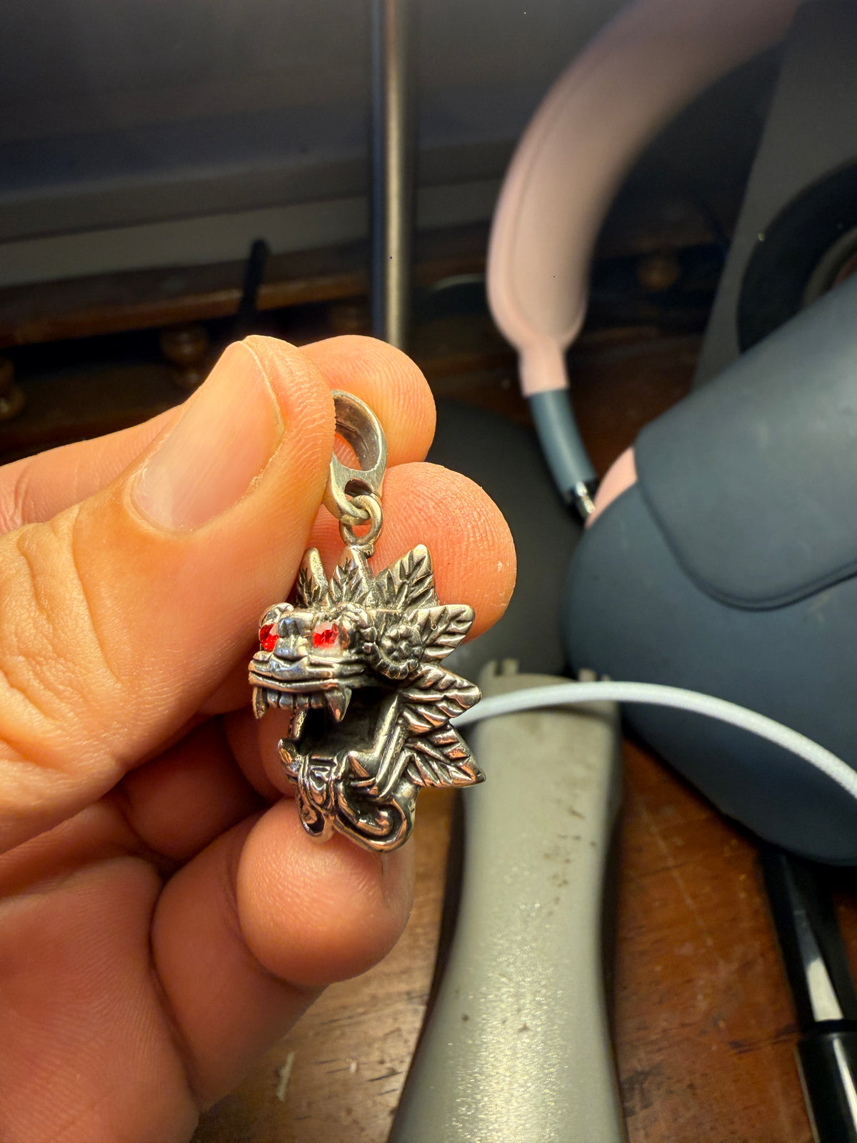 Sterling Silver Quetzalcoatl Kukulkan Pendant Mexican Dragon Mexica Tribe (Xb20)