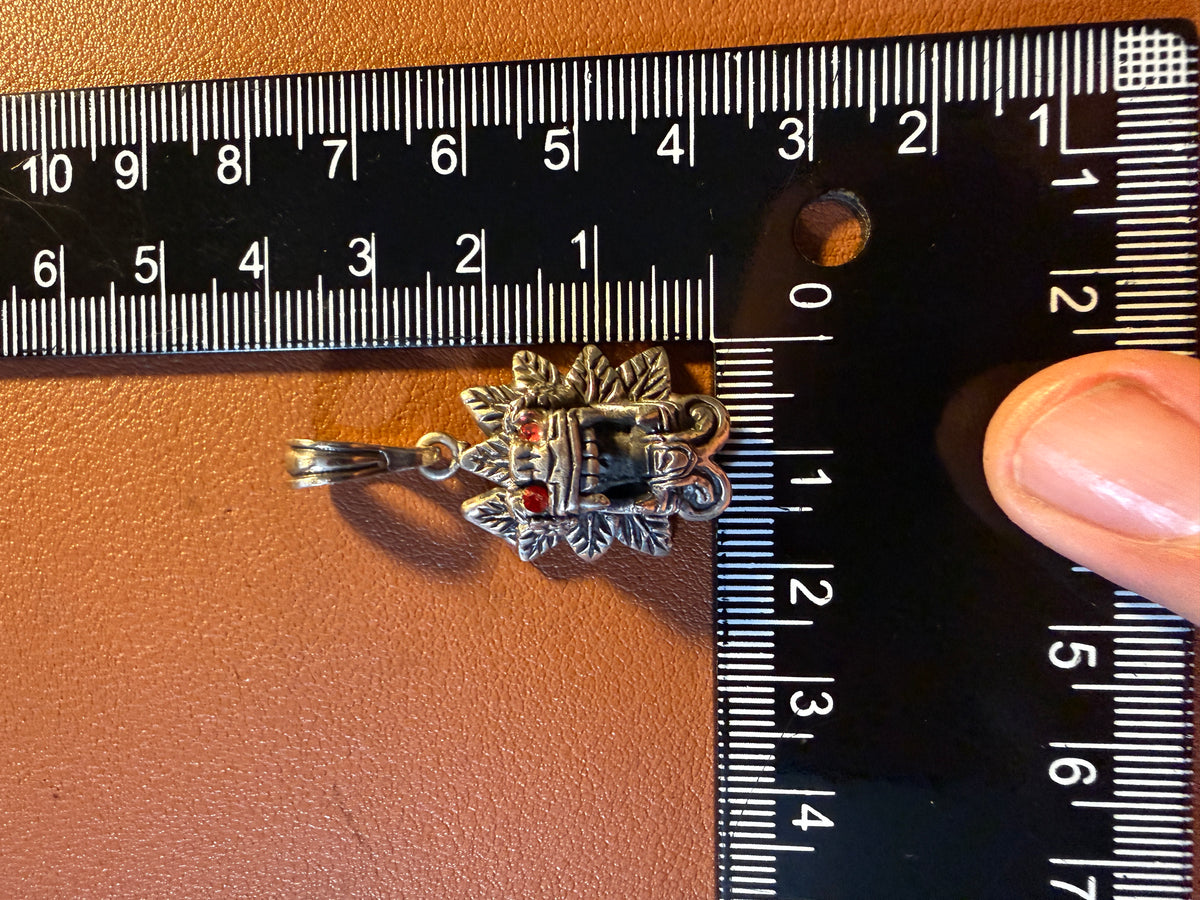 Sterling Silver Quetzalcoatl Kukulkan Pendant Mexican Dragon Mexica Tribe (Xb20)