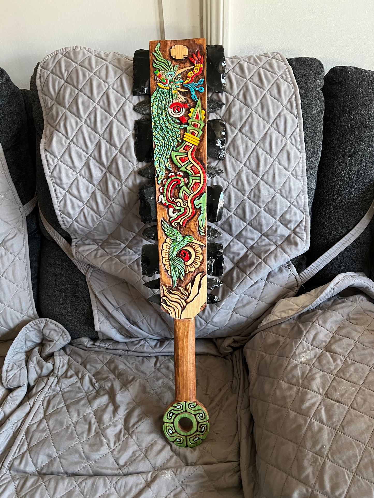 Macuahuitl Aztec Huitzilopochtli, Humming Bird Warrior, Mexican, Ancient Mexico