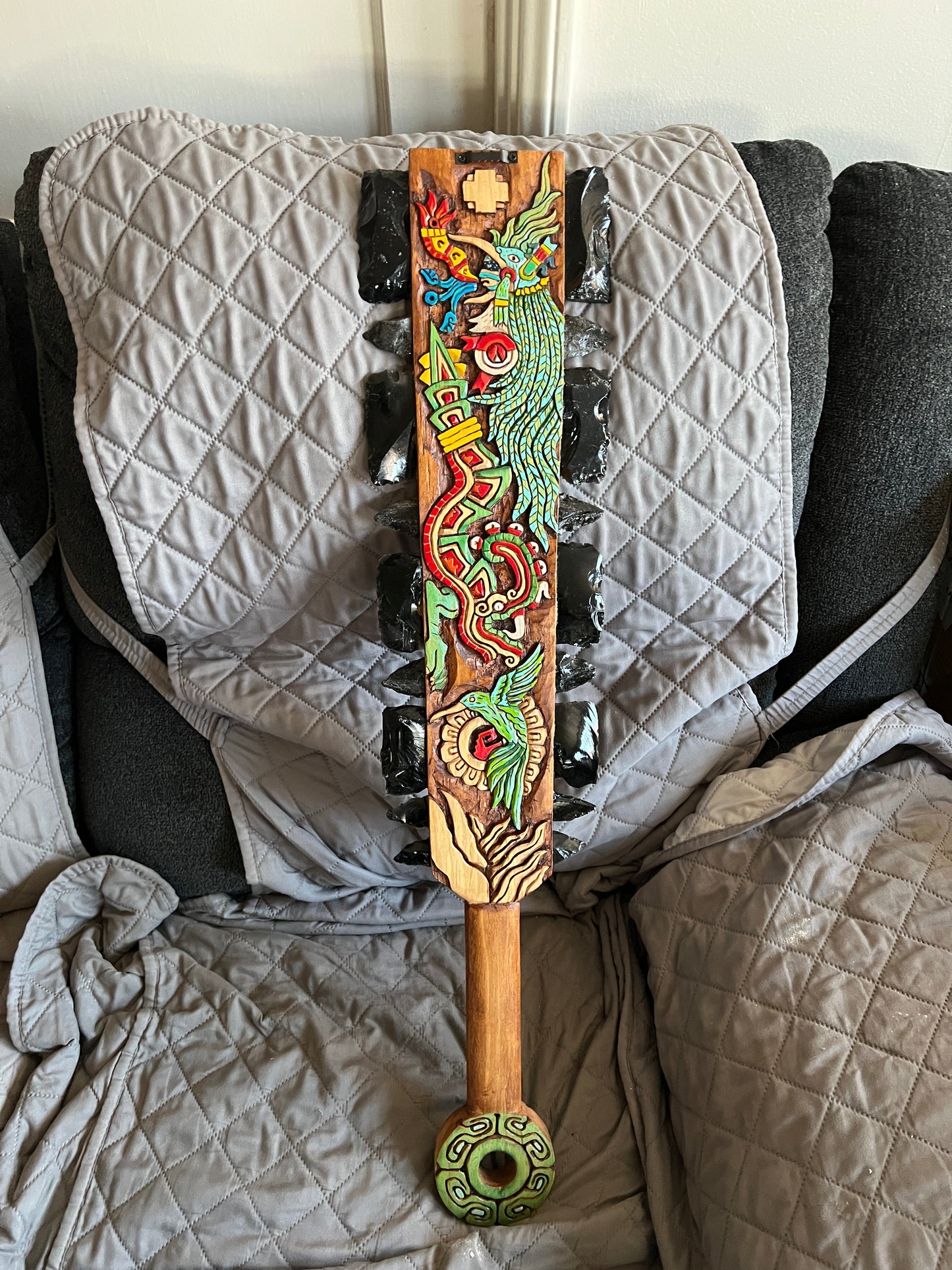 Macuahuitl Aztec Huitzilopochtli, Humming Bird Warrior, Mexican, Ancient Mexico