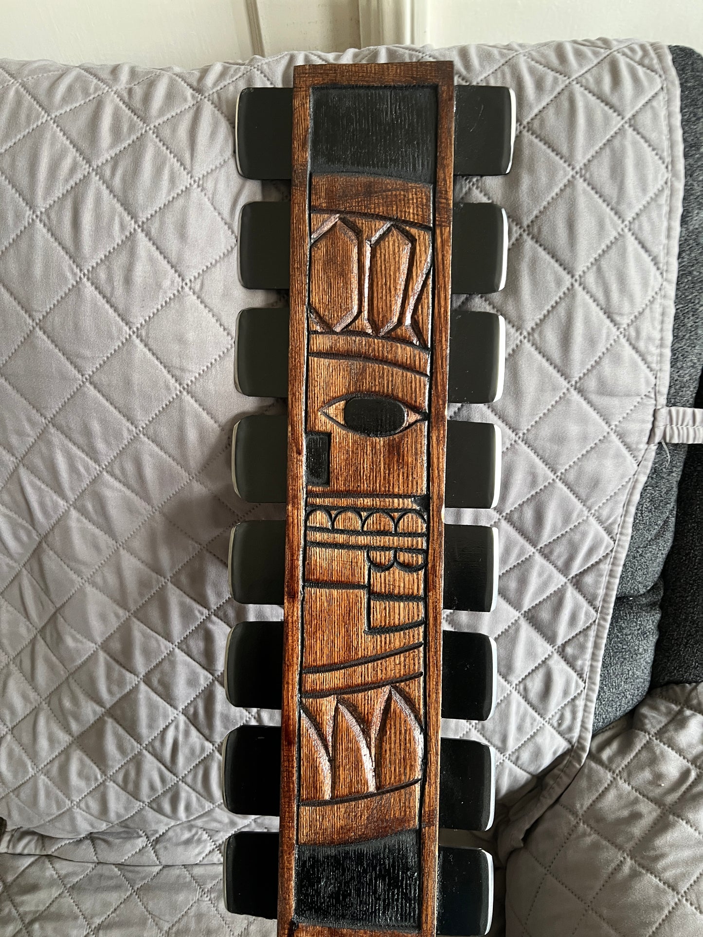 Upgraded Aztec Macuahuitl War Club Sword, Tonatiuh, Sun Face, Wood Body, Metal Steel Blades, Mexico