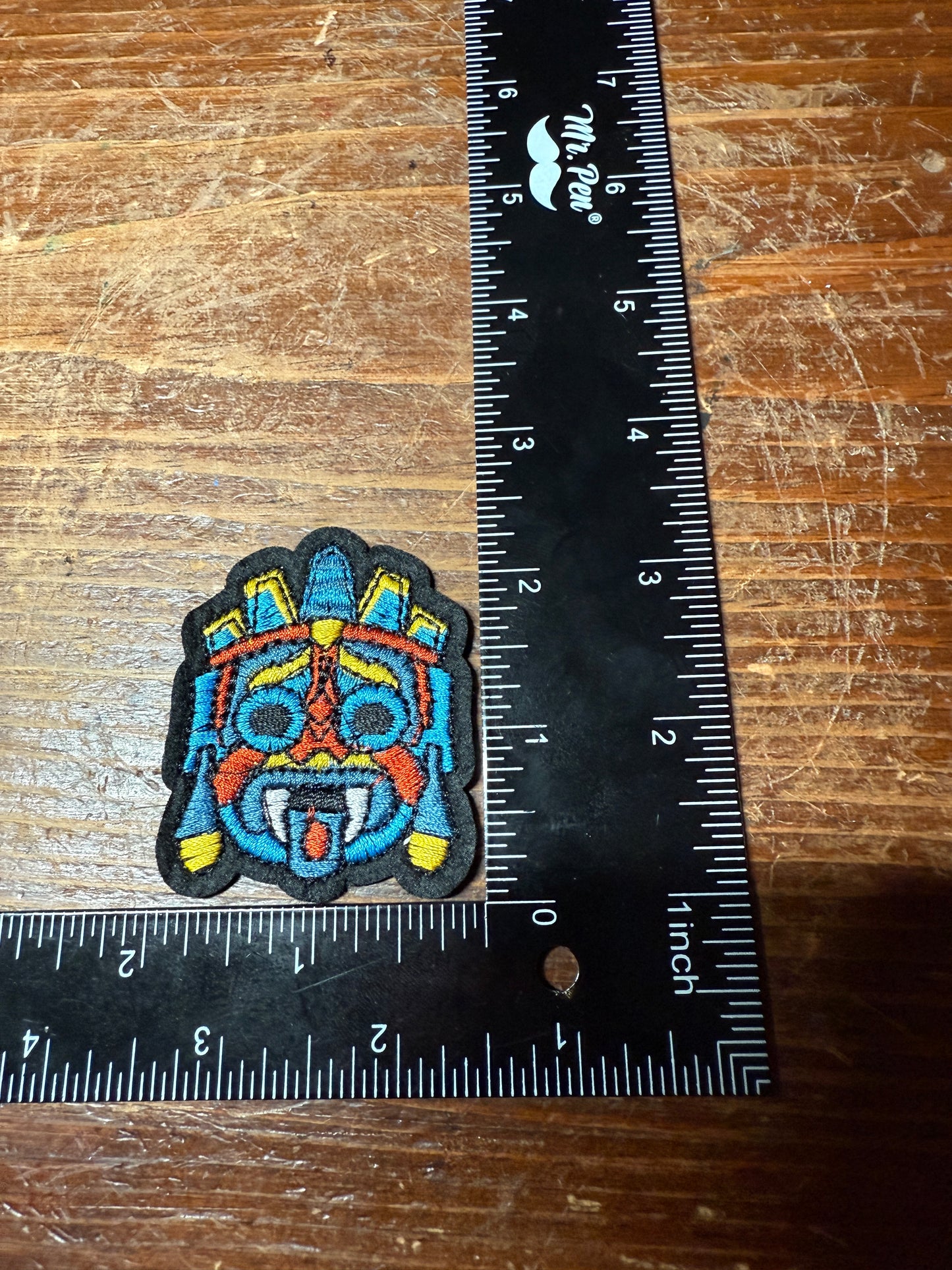 Aztec Tlaloc Patch, 2.25", Rain Deity, Colorful, embroidered patches, Iron On, Ancient Mexico, Mexican, Mexica Tribe (#23)