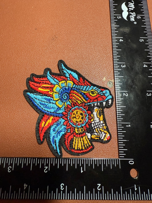 Aztec or Mayan Serpent Warrior Patch, 3", Quetzalcoatl, Kukulkan, Dragon, #23