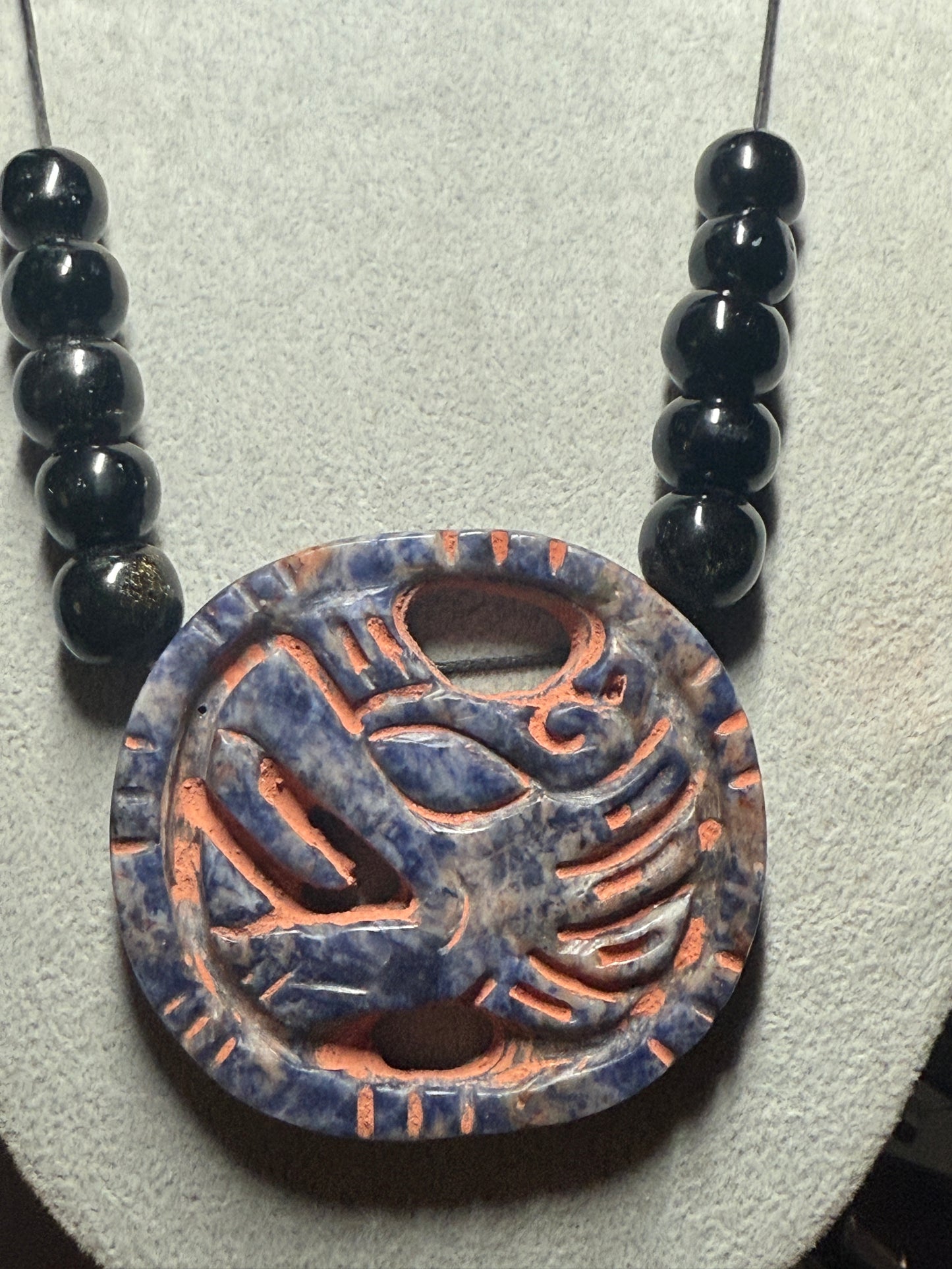 Blue Sodalite Quetzalcoatl Kukulkan Dragon Mexican Mexico Aztec Mexica Tribe #41