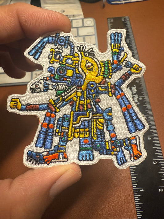 Chaac Codex Mayan Rain God Iron-On Patches, Tlaloc Aztec Rain 3", Patch, #23