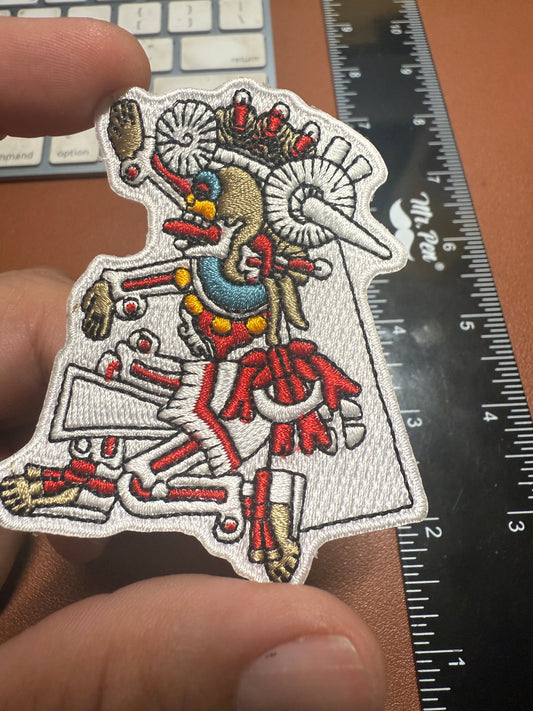 Mictlantecuhtli Codex Patch, Skull, Death, Aztec patches, 3", Mexica Mexia (#23)