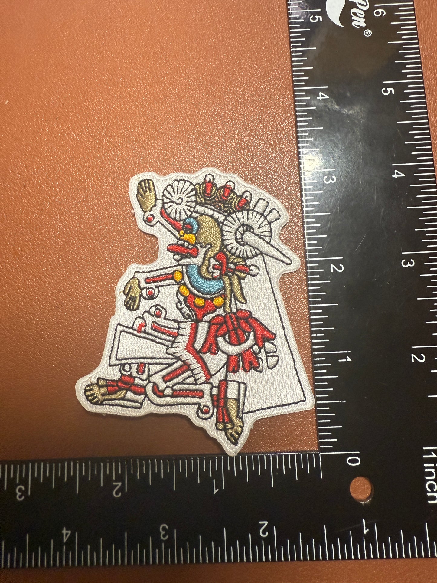 Mictlantecuhtli Codex Patch, Skull, Death, Aztec patches, 3", Mexica Mexia (#23)