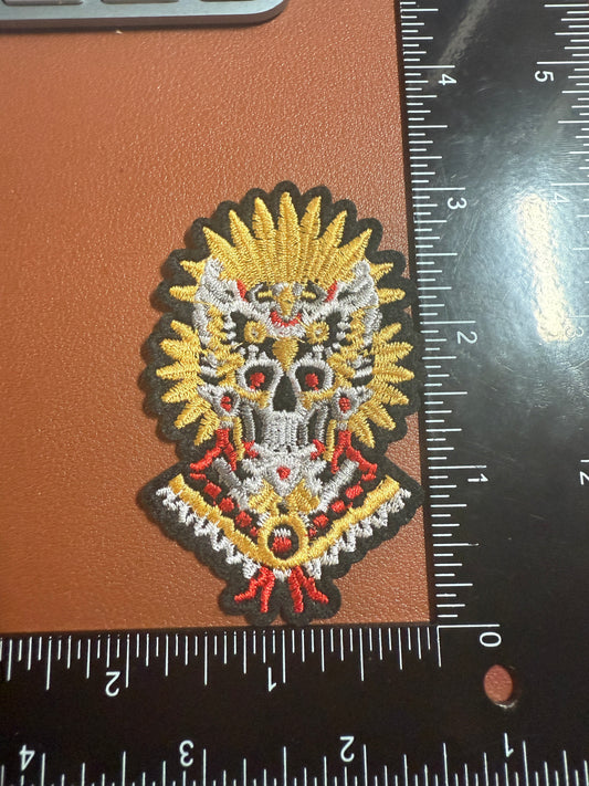 Aztec Mictlantecuhtli Dead Eagle Warrior, 3" Patch, Embroidery #23