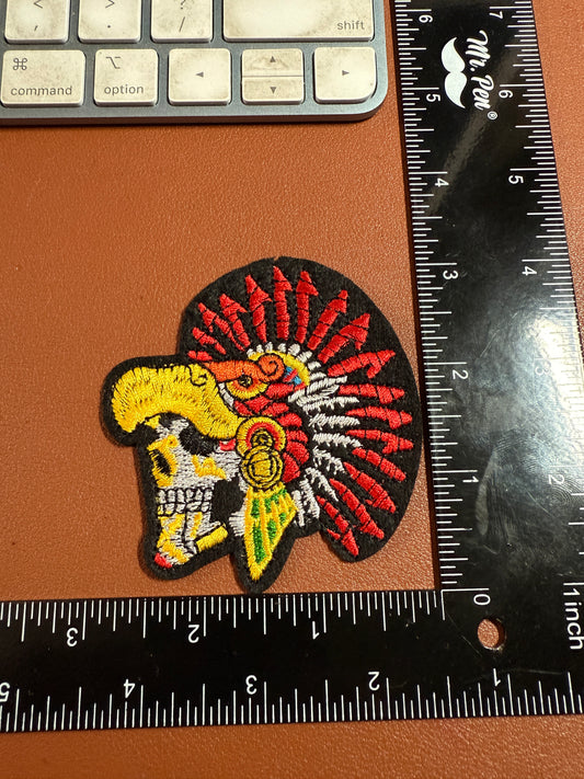 Aztec or Mayan Eagle Warrior Patch, Small, 3", iron on patches, Mexica, #23