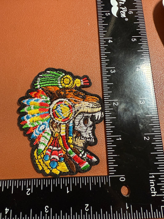 Aztec or Mayan Jaguar Warrior Patch, Small, 3", iron on patches, Mexica, #23