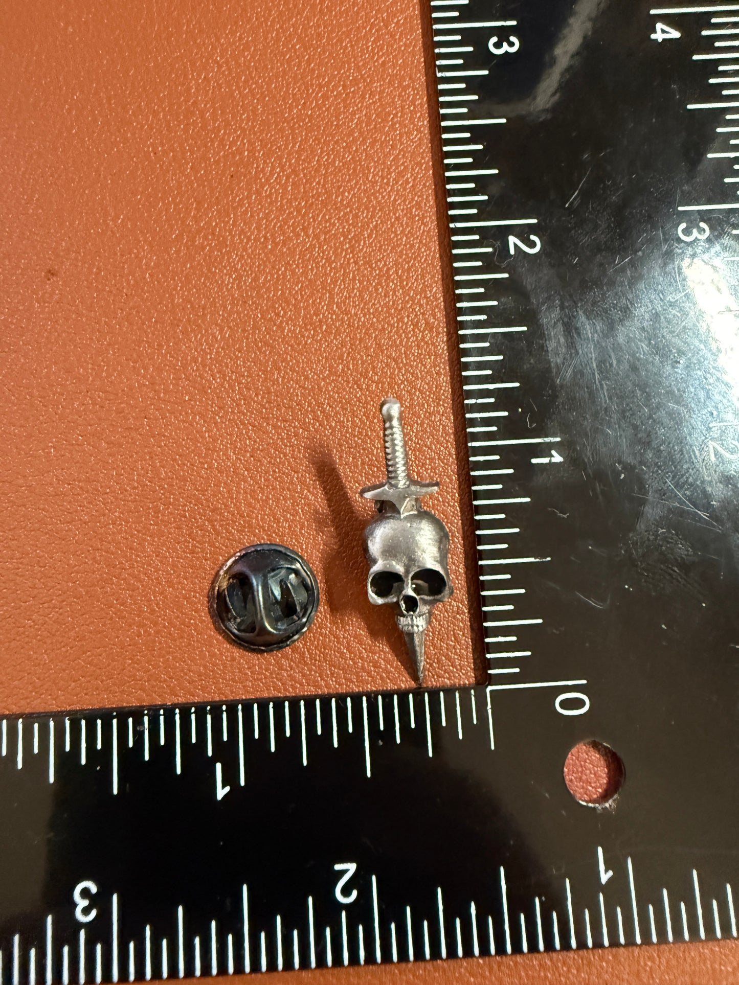 Sword Thru Skull Pin Pirates Caribbean Gothic Jewelry Death Metal Biker Rock #11