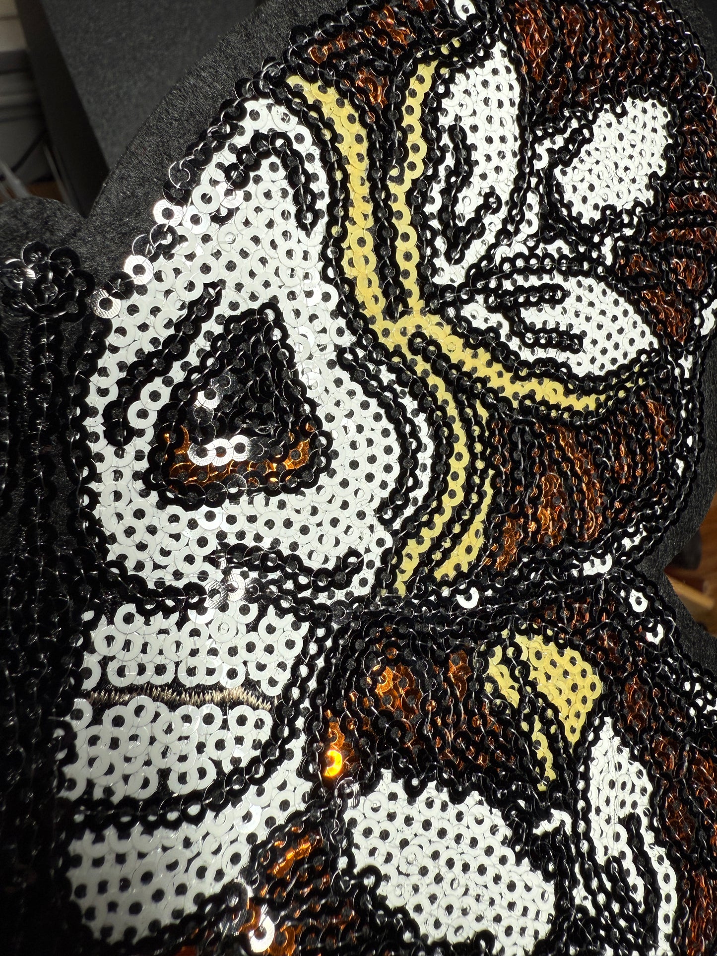 Butterfly Moth Skull, Death Head, Patches, Sequins, Mexico, Mictlantecuhtli Apprx. 8.5" #24