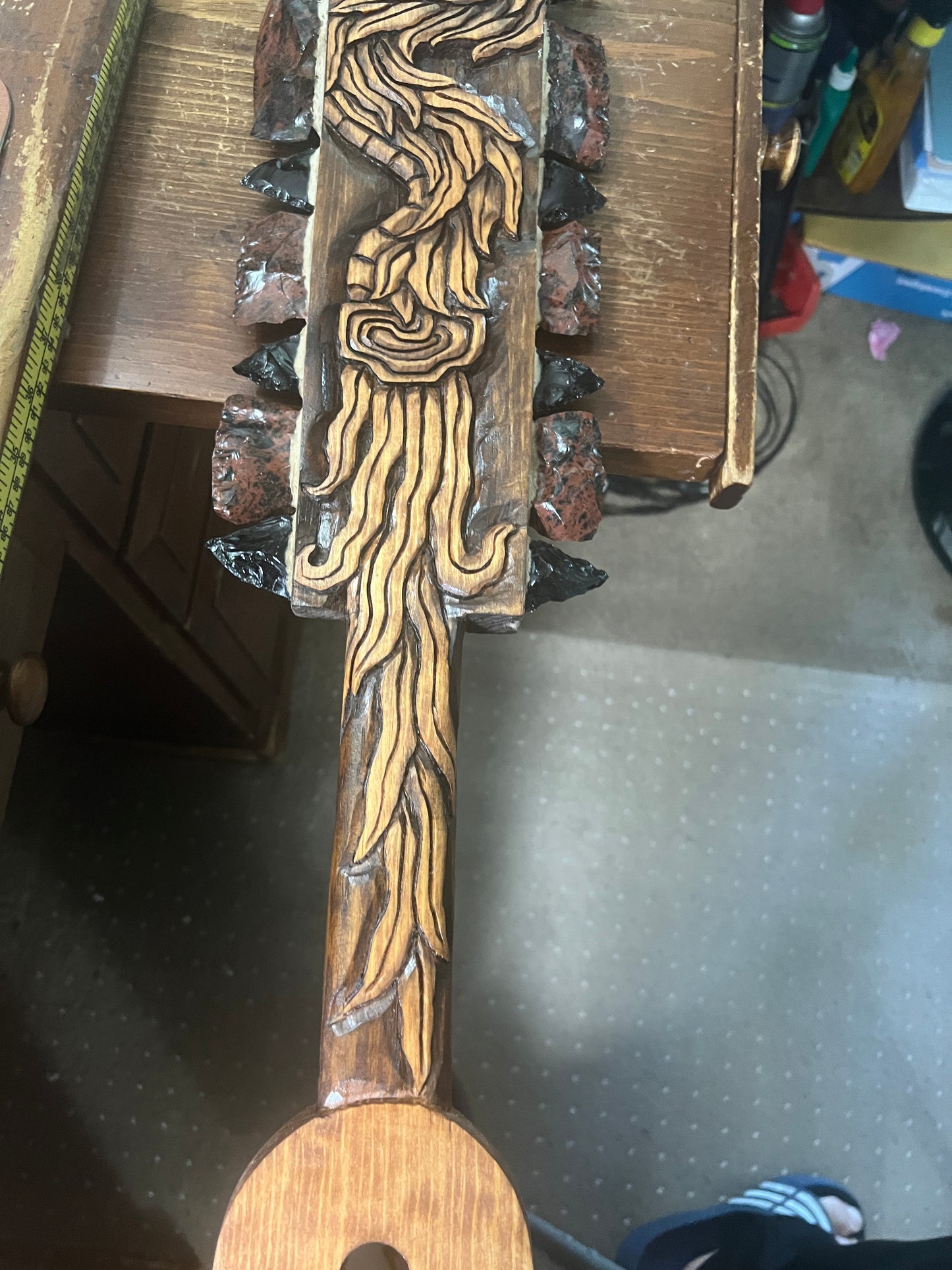 Quetzalcoatl Macuahuitl, Feathered Serpent, Kukulkan, Plumed Serpent, Mexica, Mayan, Wood Carved, Handmade, Obsidian Blades, The Best Macuahuitl's out there!