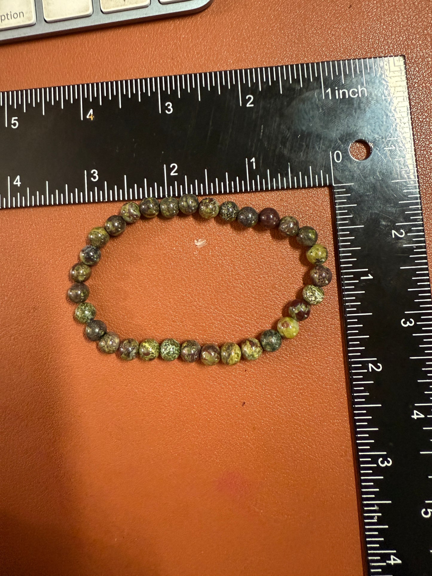 Dragon Blood Stone Beaded Bracelet Women Handmade Natural Stone Mexican Aztec (#1)