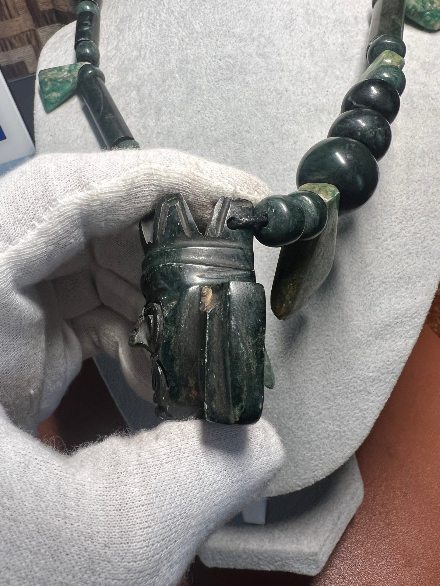 Tlaloc Aztec Rain God Necklace Pendant Guatemalan Jade, Mexica, Indigenous, Azteca, Mexican (#13)