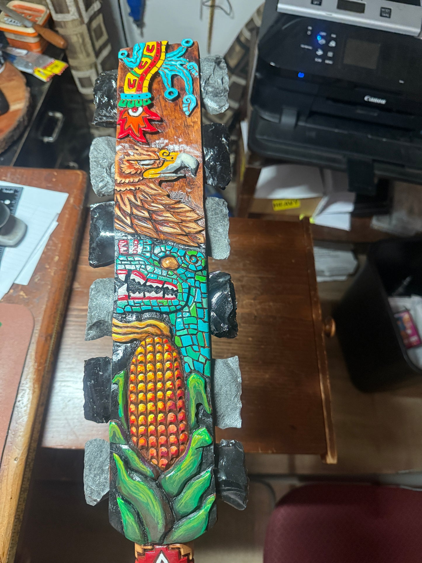 Alt Tlachinoli Eagle Quetzalcoatl Maize Aztec Macuahuitl Warrior Sword War Club