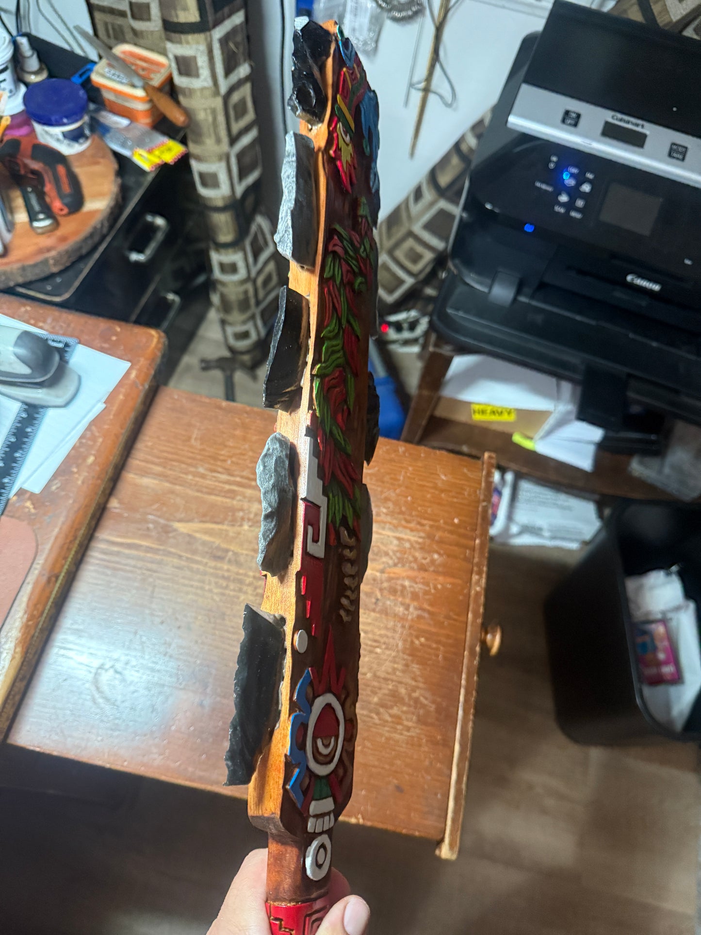 Alt Tlachinoli Ollin Quetzalcoatl Aztec Macuahuitl Mexican Warrior Sword War Club