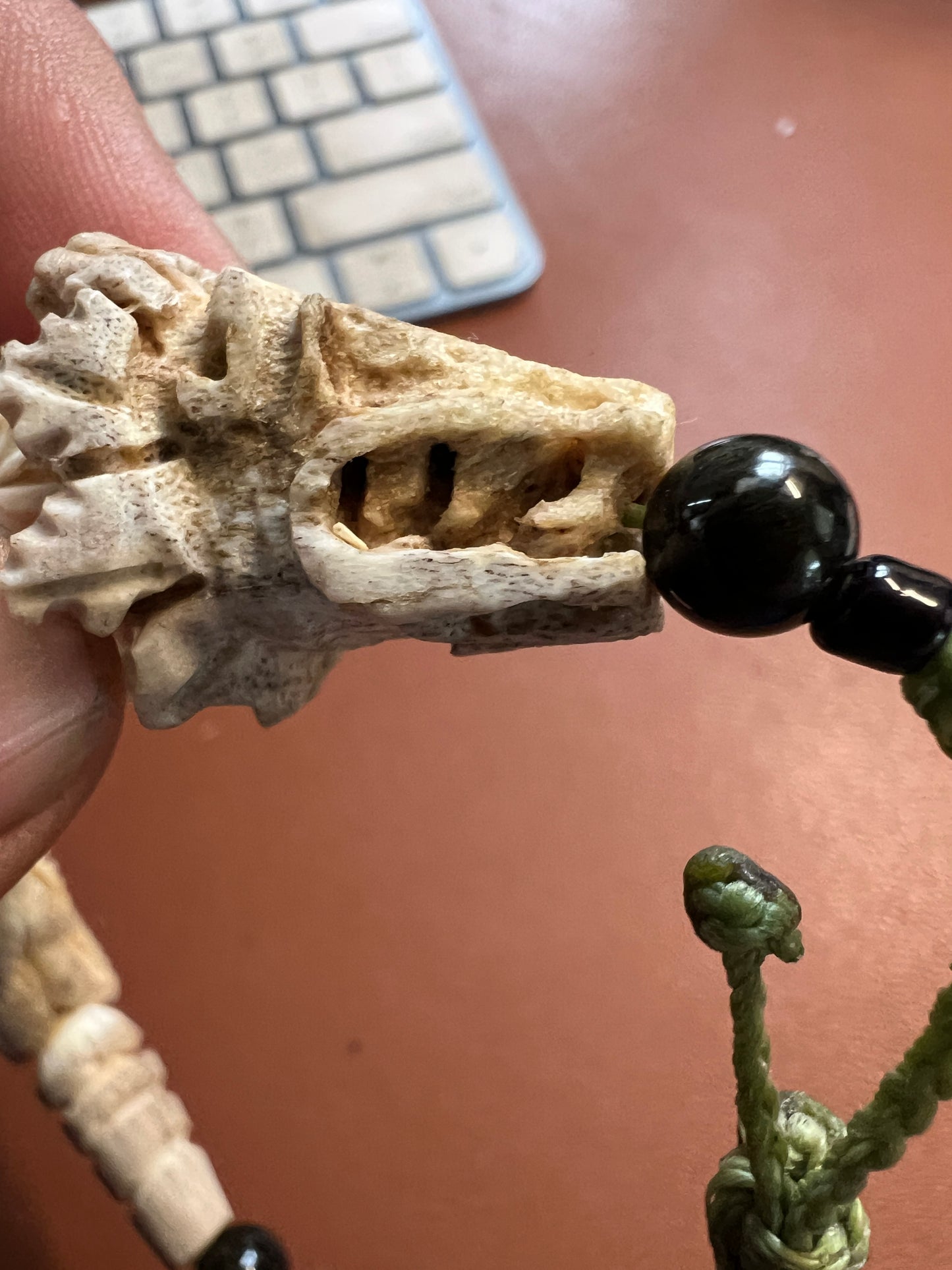Quetzalcoatl Kukulkan Bracelet, Azteca, Mayan, Mexican, Deer Antler, Mexica (W)