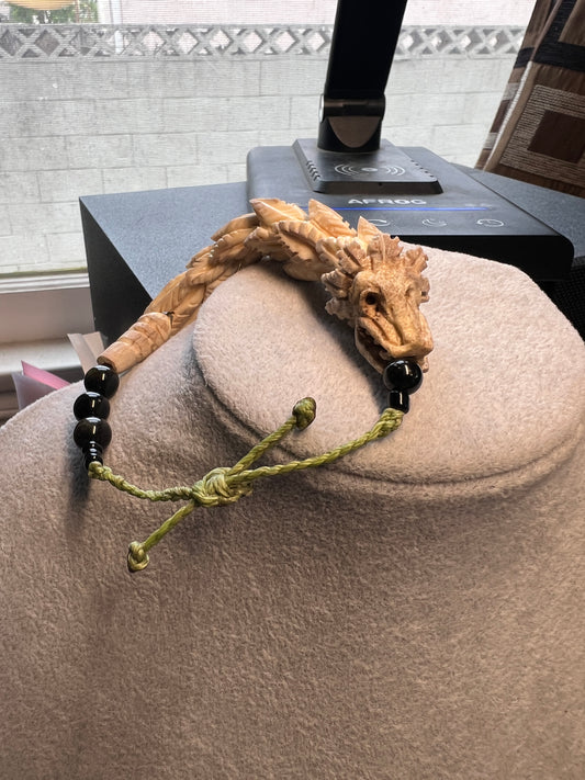 Quetzalcoatl Kukulkan Bracelet, Azteca, Mayan, Mexican, Deer Antler, Mexica (W)