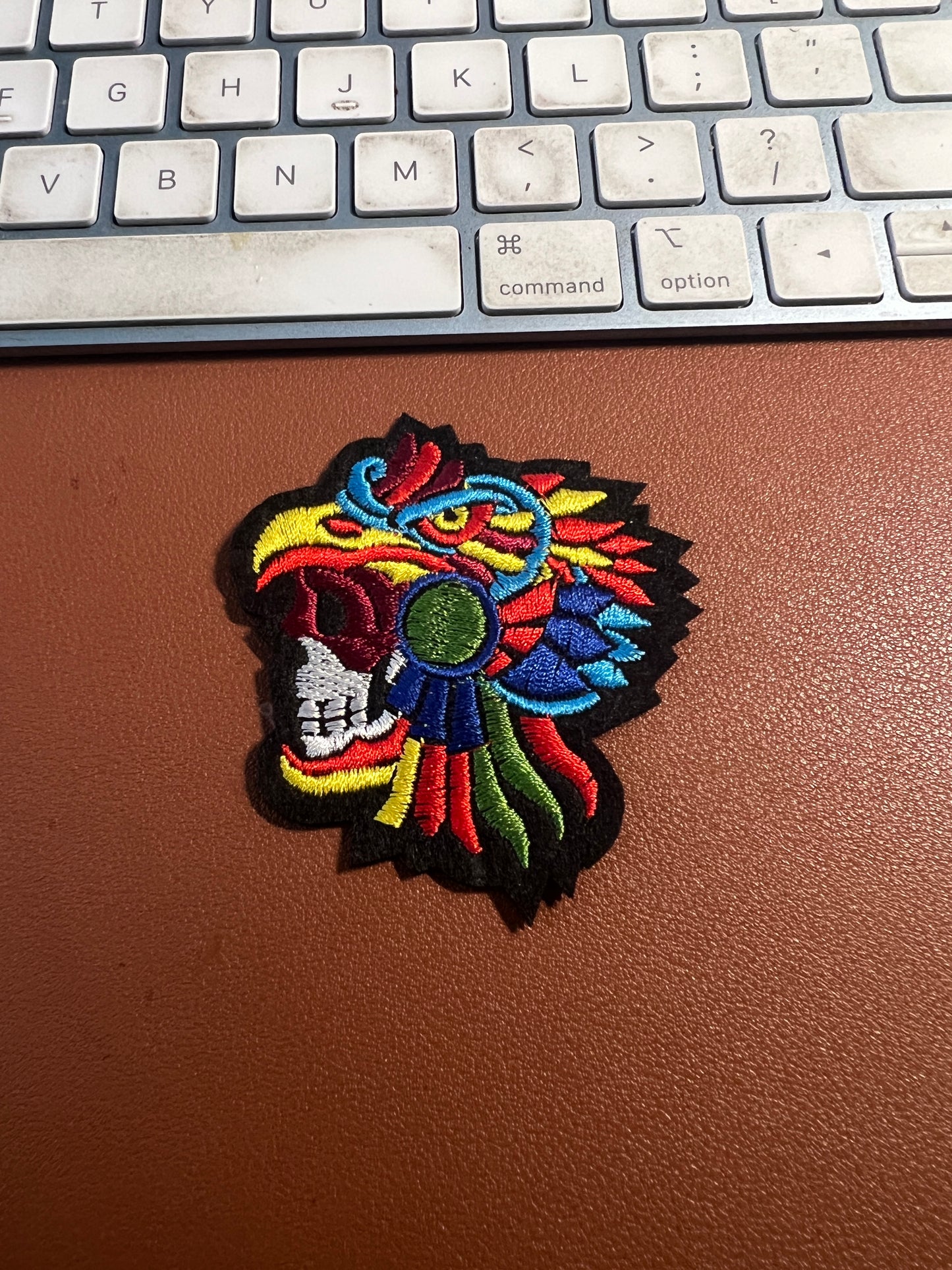 Aztec or Mayan Eagle Warrior Patch, Small, 2 3/4", iron on patches, Mexica, #23