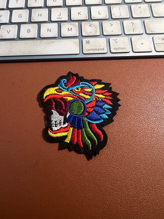 Aztec or Mayan Eagle Warrior Patch, Small, 2 3/4", iron on patches, Mexica, #23