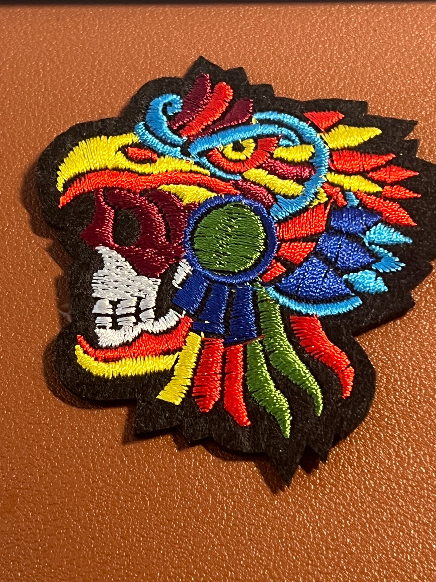Aztec or Mayan Eagle Warrior Patch, Small, 2 3/4", iron on patches, Mexica, #23
